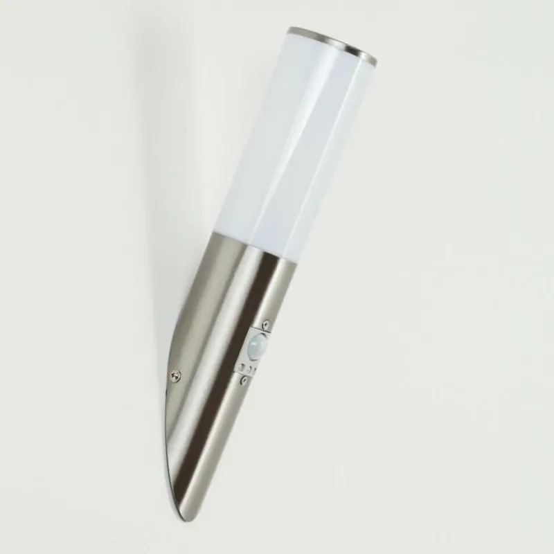 hofstein Applique murale d'extérieur Caserta Nickel mat, 1 lumière, Détecteur de mouvement