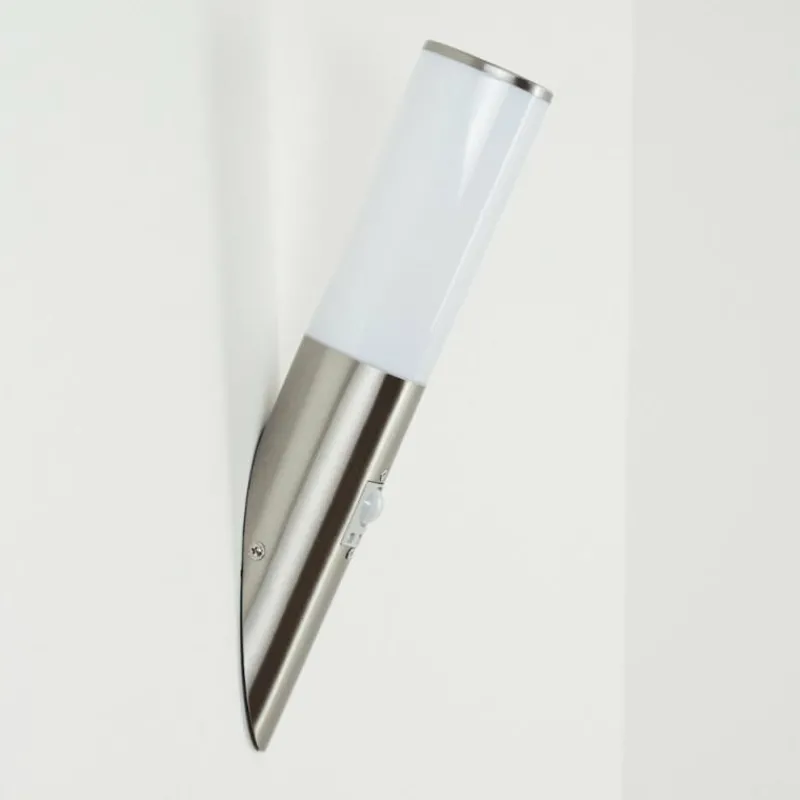 hofstein Applique murale d'extérieur Caserta Nickel mat, 1 lumière, Détecteur de mouvement