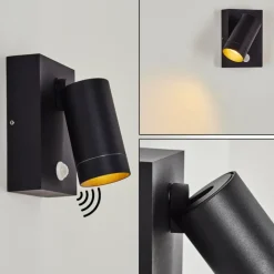 hofstein Applique murale d'extérieur Hakamken Noir, 1 lumière, Détecteur de mouvement