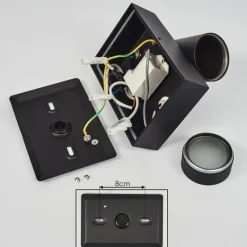 hofstein Applique murale d'extérieur Hakamken Noir, 1 lumière, Détecteur de mouvement