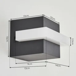 hofstein Applique murale d'extérieur Lisalara LED Anthracite, Blanc, 1 lumière