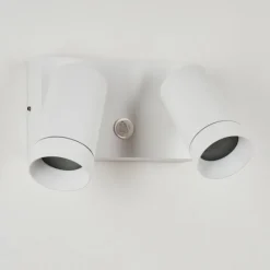 hofstein Applique murale d'extérieur Hakamken Blanc, 2 lumières, Détecteur de mouvement