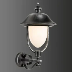 Luminaires LCD Applique murale d'extérieur LCD Nabburg LED Noir, Argenté, 1 lumière