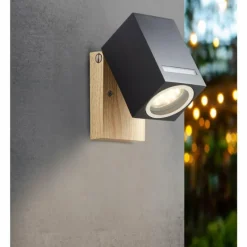 Lampes En Bois-Luminaires Brilliant Applique murale d'extérieur Brilliant Galeni Couleur bois, 1 lumière