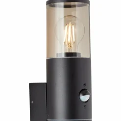 Luminaires Brilliant Applique murale d'extérieur Brilliant Sergioro Anthracite, 1 lumière, Détecteur de mouvement