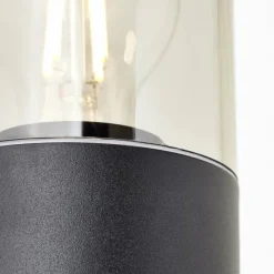 Suspension Verre Fumé-Luminaires Brilliant Applique murale d'extérieur Brilliant Sergioro Noir, 1 lumière, Détecteur de mouvement