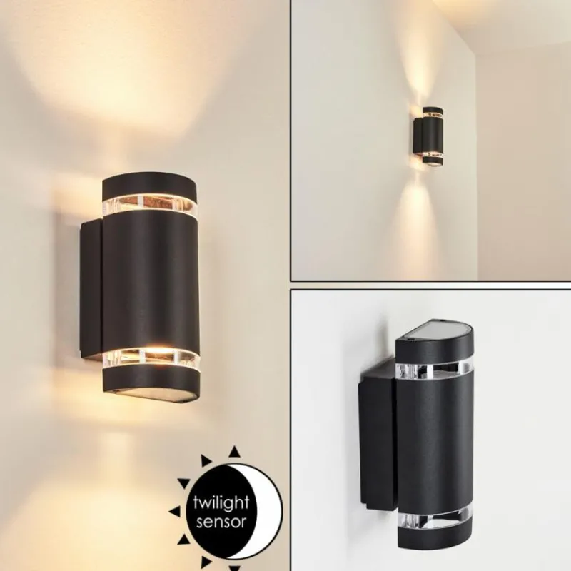 hofstein Applique murale d'extérieur Inglewood Noir, 2 lumières