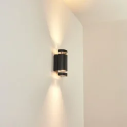 hofstein Applique murale d'extérieur Inglewood Noir, 2 lumières