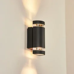 hofstein Applique murale d'extérieur Inglewood Noir, 2 lumières