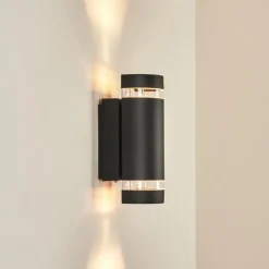 hofstein Applique murale d'extérieur Inglewood Noir, 2 lumières