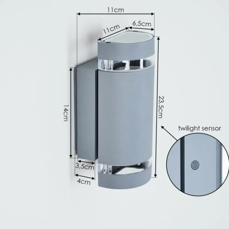 hofstein Applique murale d'extérieur Inglewood Argenté, 2 lumières