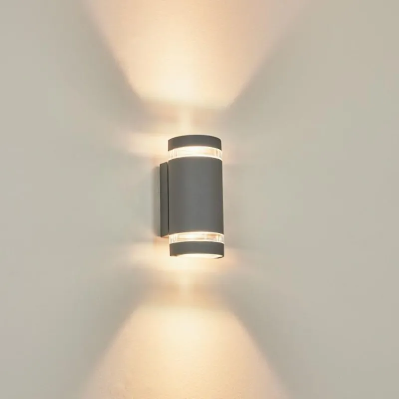 hofstein Applique murale d'extérieur Inglewood Argenté, 2 lumières