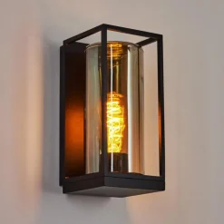 Suspension Verre Fumé-hofstein Applique murale d'extérieur Palanga Noir, 1 lumière