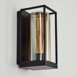 Suspension Verre Fumé-hofstein Applique murale d'extérieur Palanga Noir, 1 lumière