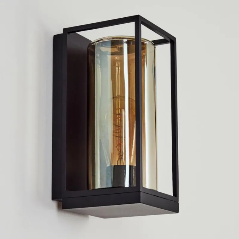 Suspension Verre Fumé-hofstein Applique murale d'extérieur Palanga Noir, 1 lumière