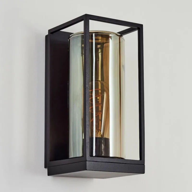 Suspension Verre Fumé-hofstein Applique murale d'extérieur Palanga Noir, 1 lumière