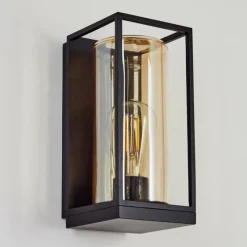 Lampes Vintages & Rétros-hofstein Applique murale d'extérieur Palanga Noir, 1 lumière