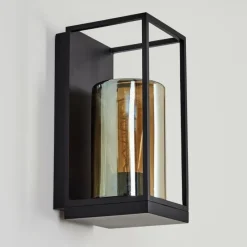 Suspension Verre Fumé-hofstein Applique murale d'extérieur Palanga Noir, 1 lumière