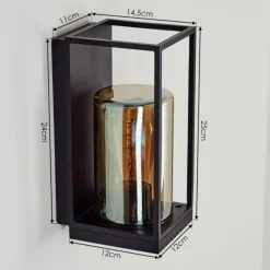 Suspension Verre Fumé-hofstein Applique murale d'extérieur Palanga Noir, 1 lumière