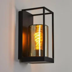 Suspension Verre Fumé-hofstein Applique murale d'extérieur Palanga Noir, 1 lumière