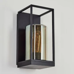 Suspension Verre Fumé-hofstein Applique murale d'extérieur Palanga Noir, 1 lumière