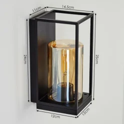 Lampes Vintages & Rétros-hofstein Applique murale d'extérieur Palanga Noir, 1 lumière