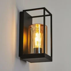 Lampes Vintages & Rétros-hofstein Applique murale d'extérieur Palanga Noir, 1 lumière