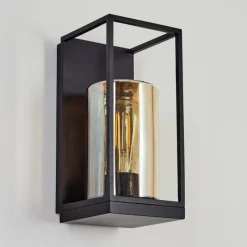 Lampes Vintages & Rétros-hofstein Applique murale d'extérieur Palanga Noir, 1 lumière