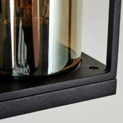 Suspension Verre Fumé-hofstein Applique murale d'extérieur Palanga Noir, 1 lumière, Détecteur de mouvement