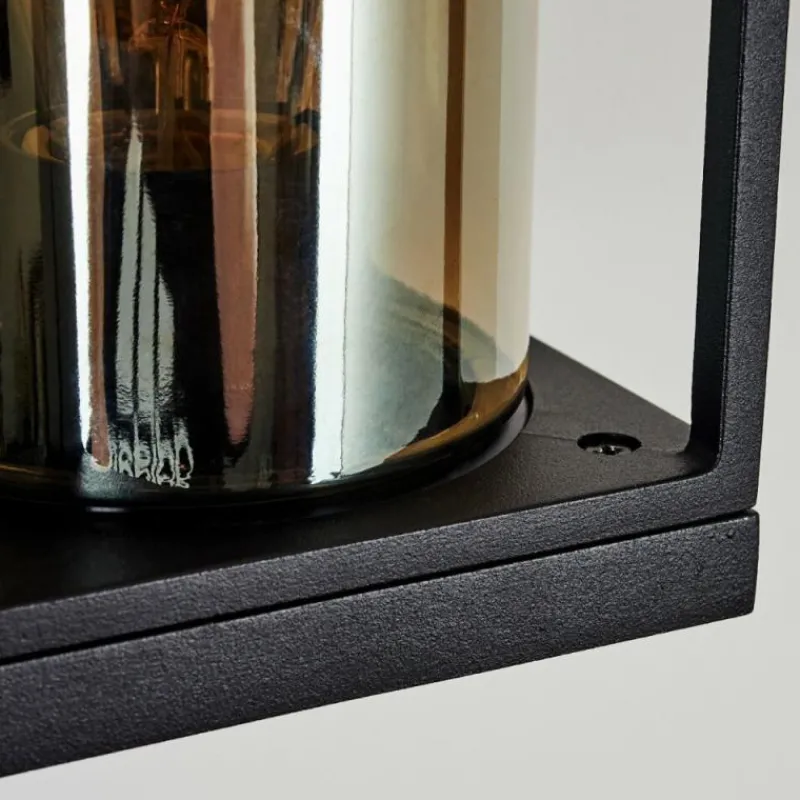 Suspension Verre Fumé-hofstein Applique murale d'extérieur Palanga Noir, 1 lumière, Détecteur de mouvement