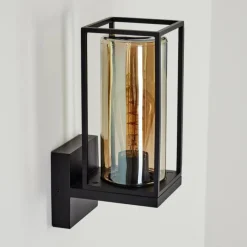 Suspension Verre Fumé-hofstein Applique murale d'extérieur Palanga Noir, 1 lumière