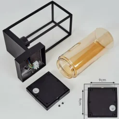 Lampes Vintages & Rétros-hofstein Applique murale d'extérieur Palanga Noir, 1 lumière