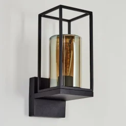 Suspension Verre Fumé-hofstein Applique murale d'extérieur Palanga Noir, 1 lumière