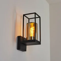 Suspension Verre Fumé-hofstein Applique murale d'extérieur Palanga Noir, 1 lumière