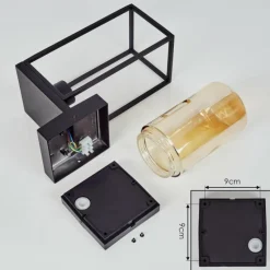 Lampes Vintages & Rétros-hofstein Applique murale d'extérieur Palanga Noir, 1 lumière