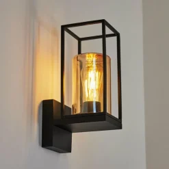 Lampes Vintages & Rétros-hofstein Applique murale d'extérieur Palanga Noir, 1 lumière