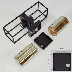 Suspension Verre Fumé-hofstein Applique murale d'extérieur Palanga Noir, 2 lumières