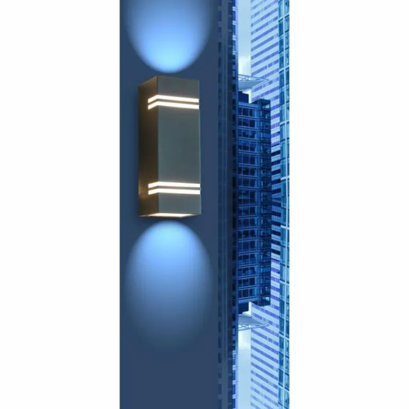 Luminaires Lutec Applique murale d'extérieur Lutec STIRPES LED Acier inoxydable, 2 lumières