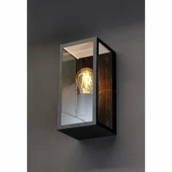 Lampes En Bois-Luminaires Lutec Applique murale d'extérieur Lutec KARO Couleur bois, Noir, 1 lumière