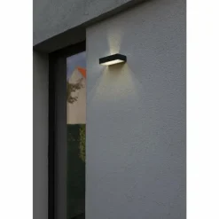 Luminaires Lutec Applique murale d'extérieur Lutec FADI LED Noir, 1 lumière, Détecteur de mouvement