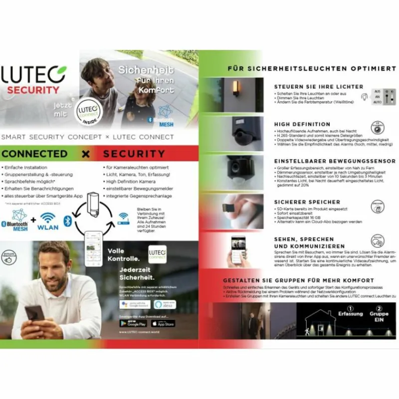 Luminaires Lutec Applique murale d'extérieur Lutec CUBA LED Anthracite, 1 lumière, Détecteur de mouvement