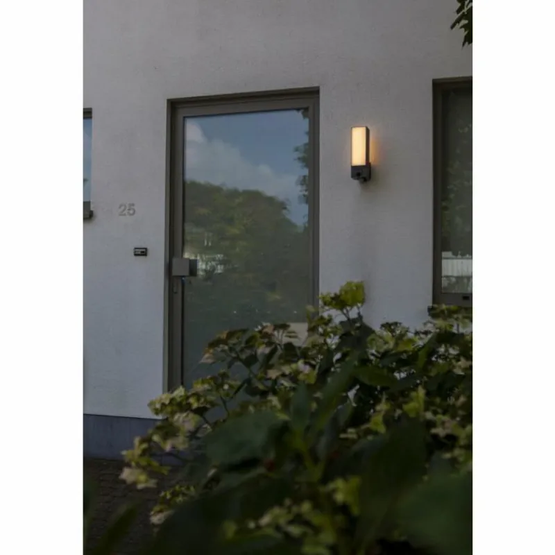 Luminaires Lutec Applique murale d'extérieur Lutec CUBA LED Anthracite, 1 lumière, Détecteur de mouvement