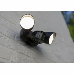 Luminaires Lutec Applique murale d'extérieur Lutec SHRIMP LED Noir, 1 lumière, Détecteur de mouvement