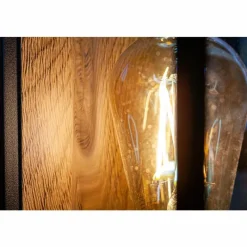 Lampes En Bois-Luminaires Lutec Applique murale d'extérieur Lutec FLAIR Couleur bois, Noir, 1 lumière