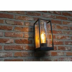 Lampes En Bois-Luminaires Lutec Applique murale d'extérieur Lutec FLAIR Couleur bois, Noir, 1 lumière