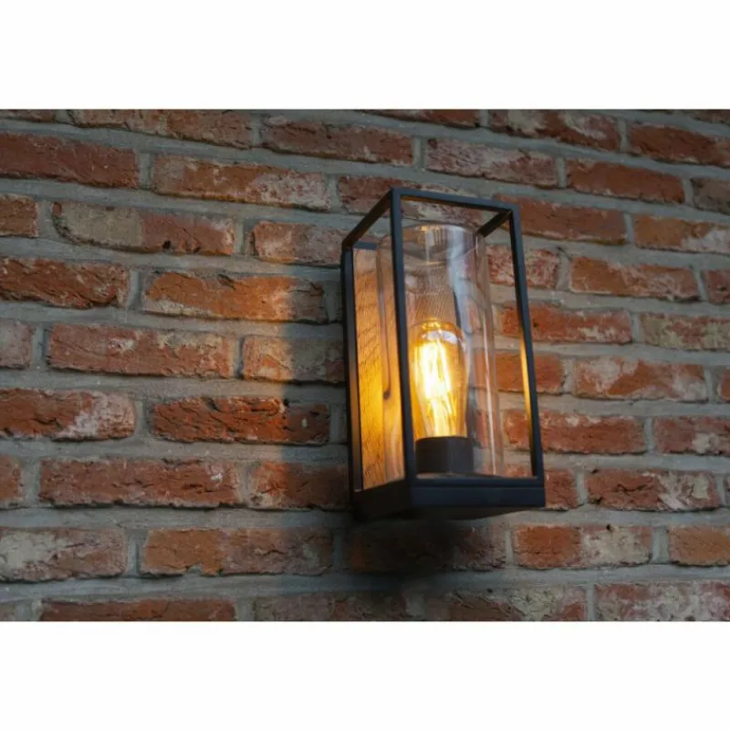 Lampes En Bois-Luminaires Lutec Applique murale d'extérieur Lutec FLAIR Couleur bois, Noir, 1 lumière