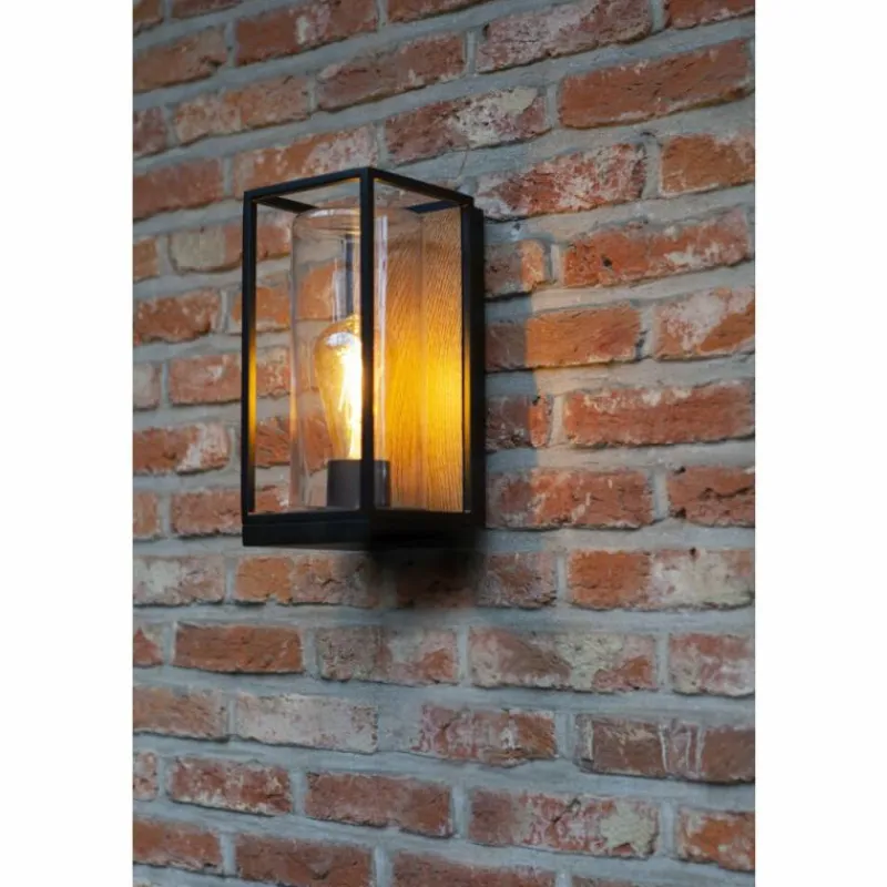Lampes En Bois-Luminaires Lutec Applique murale d'extérieur Lutec FLAIR Couleur bois, Noir, 1 lumière