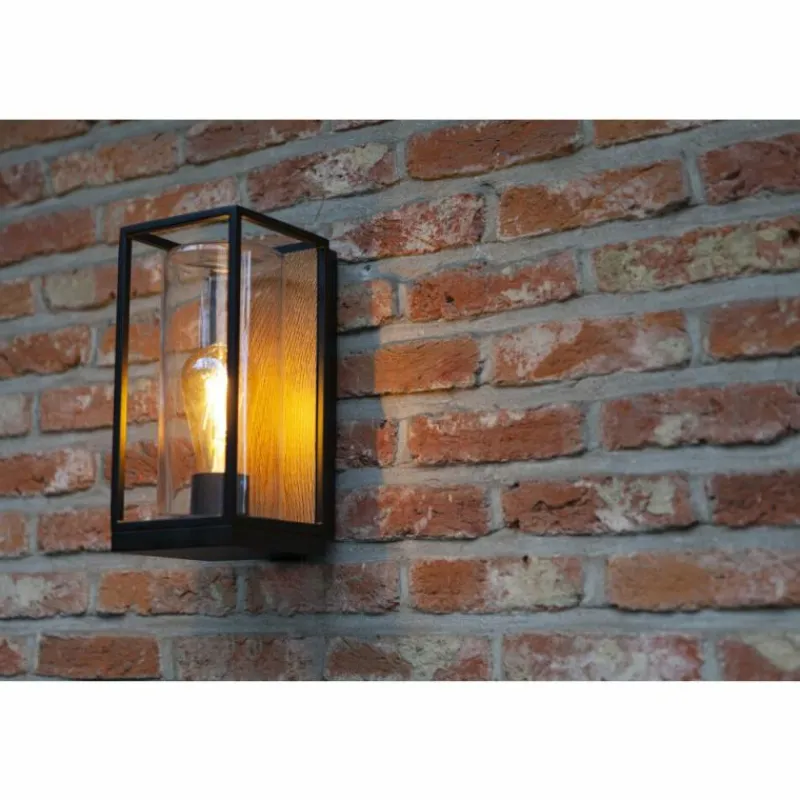 Lampes En Bois-Luminaires Lutec Applique murale d'extérieur Lutec FLAIR Couleur bois, Noir, 1 lumière