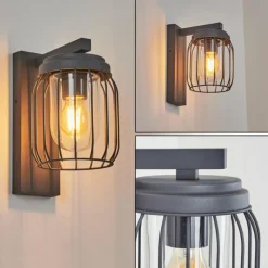 Lampes Vintages & Rétros-hofstein Applique murale d'extérieur Foothills Anthracite, 1 lumière