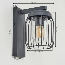 Lampes Vintages & Rétros-hofstein Applique murale d'extérieur Foothills Anthracite, 1 lumière